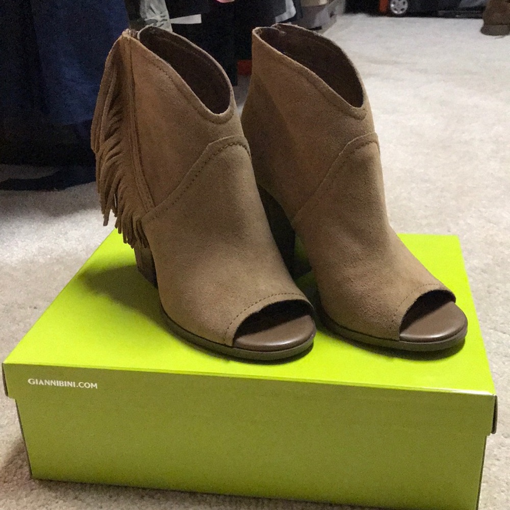 Gianni Bini Suede Fringed Booties